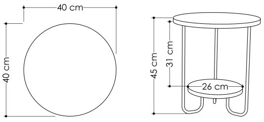Măsuță laterală CORRO 45x40 cm maro