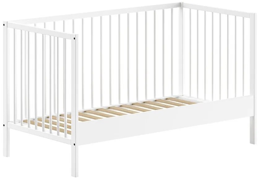 Pătuț alb din lemn de pin 70x140 cm DINO – Vipack