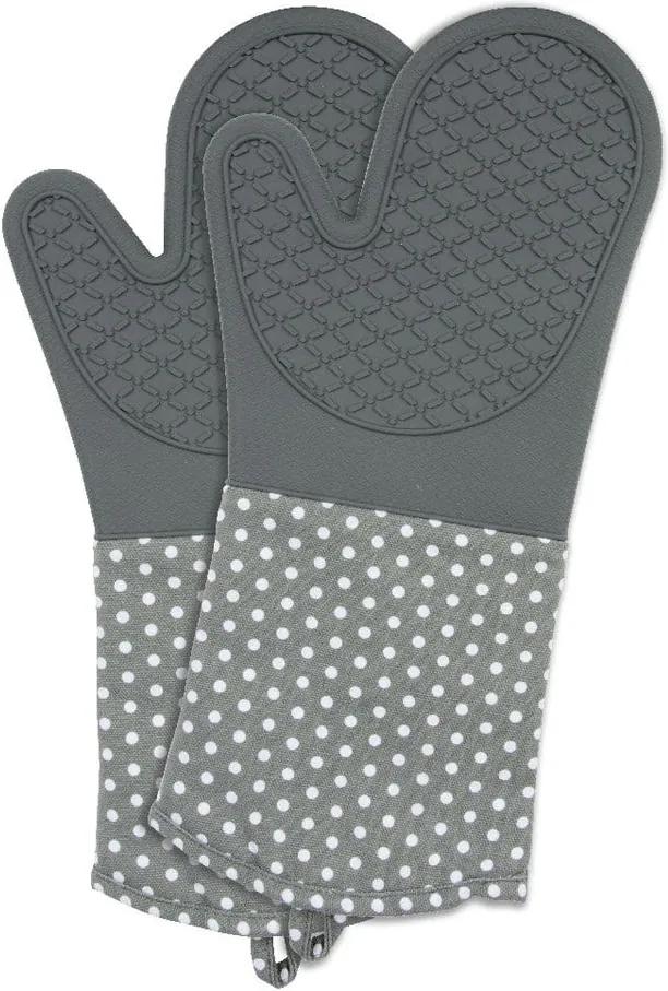 Set 2 mănuși din silicon bucătărie Wenko Oven Grey, gri
