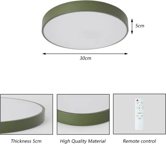 Brilagi - Plafonieră LED dimabilă POOL LED/36W/230V 3000-6000K 30 cm verde + telecomandă