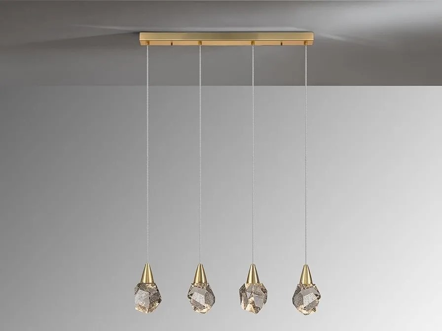 Lustra cu 4 Pendule LED design modern decorativ Aquaria auriu