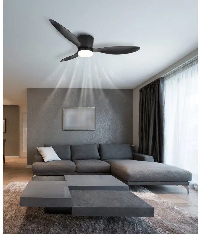 Lustra LED cu ventilator si telecomanda ARMANDO negru 03666S GL