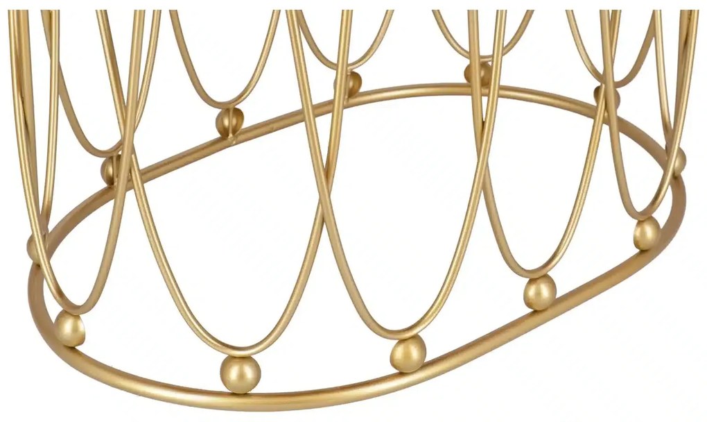 Taburet Pinky oval baza metalica aurie tapitat