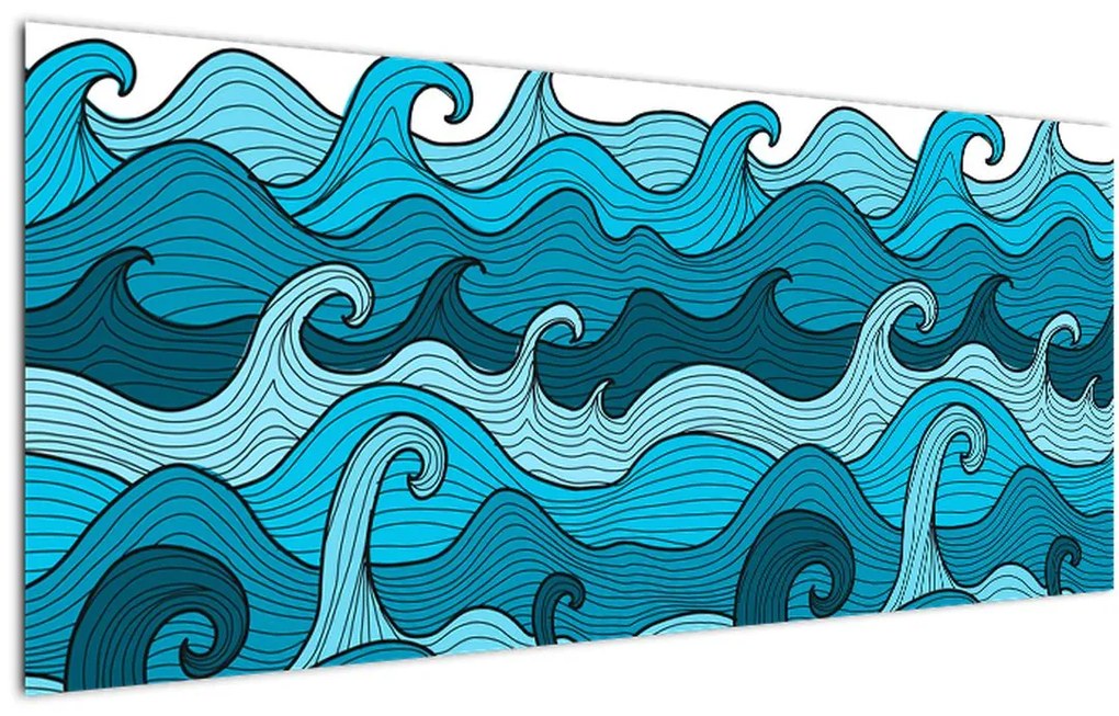 Tablou - Marea, abstracție (120x50 cm)