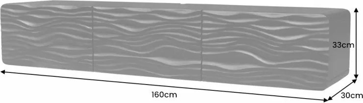 Comoda TV suspendata din lemn de mango Lagoon 160cm, negru