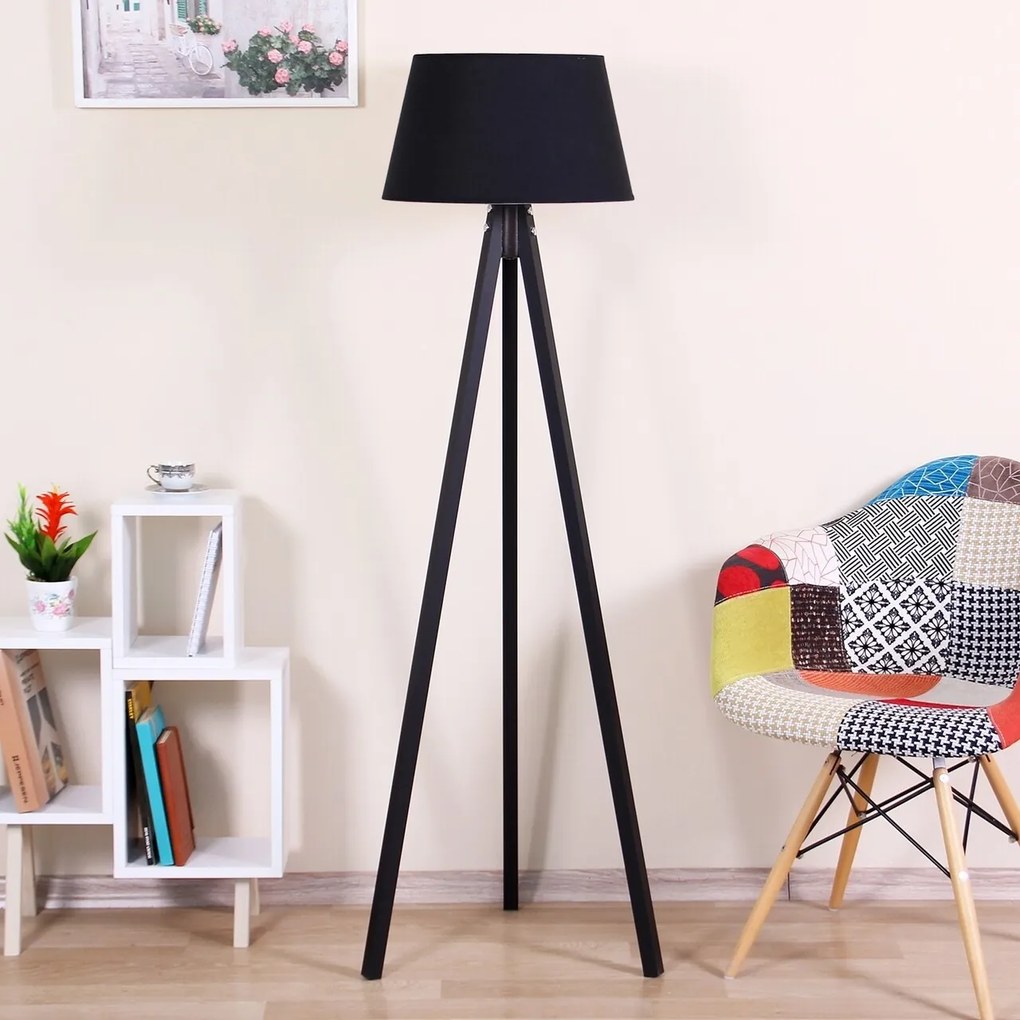 Lampadar Conical, Casa Parasio, 38x42x145 cm, 1 x E27, 60 W, negru