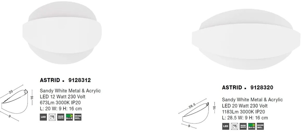 Aplica perete LED design modern ambiental Astrid 12W NVL-9128312