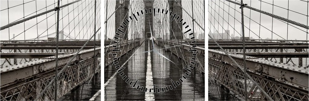 Tablou - Podul Brooklyn (cu ceas) (90x30 cm)