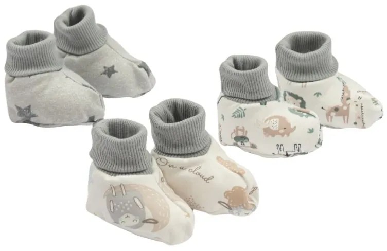 Set 3 botosei bebelusi din bumbac flausat Kidizi 0-6 luni