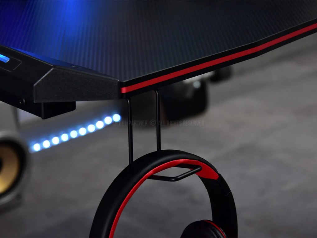 Masă PC Matts Led (negru). 1109786