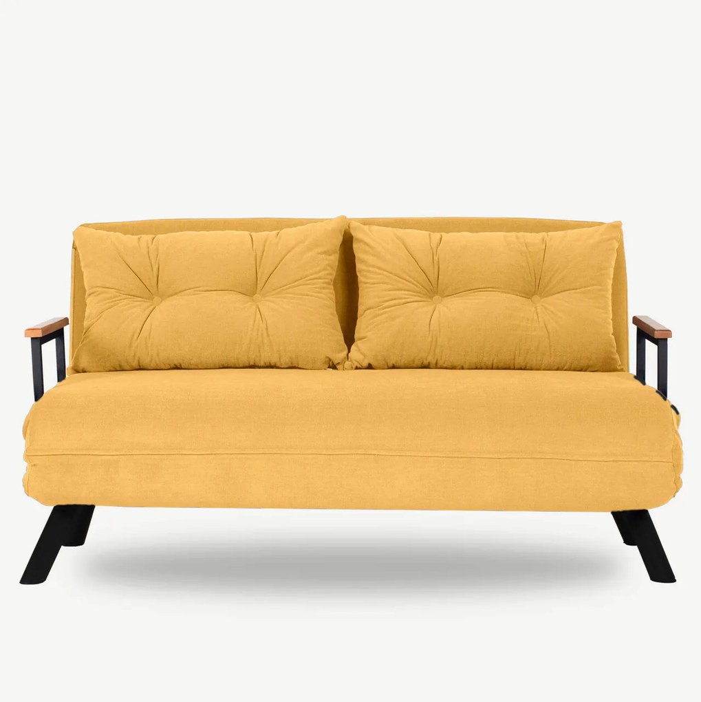 Canapea extensibila 2 locuri, Atelier del Sofa, 859FTN2709, Galben mustar