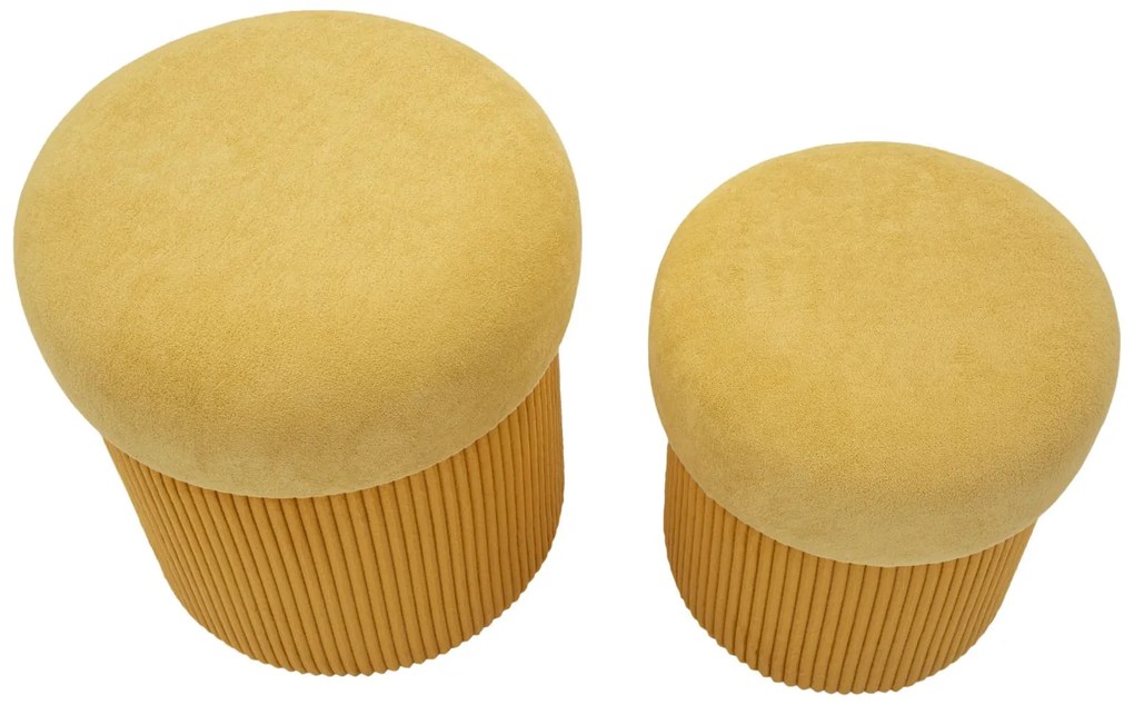 Mauro Ferretti Puff cu Depozitare Set 2 Buc cm Ø 42x44-35x36 | Aosom Romania