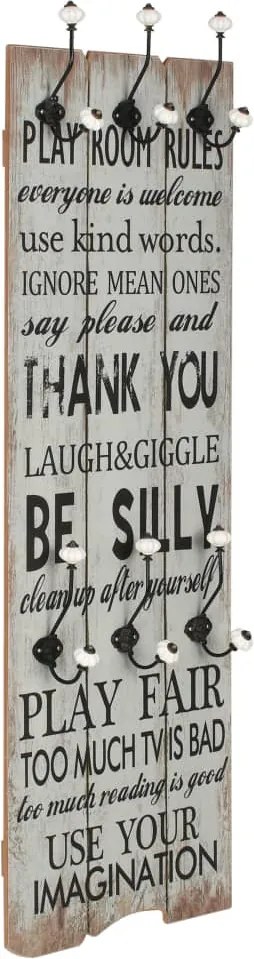 vidaXL Cuier de perete cu 6 cârlige, 120x40 cm, THANK YOU