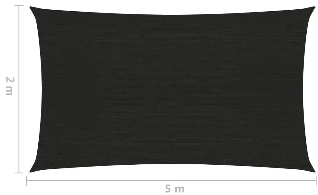 Panza parasolar, negru, 2x5 m, HDPE, 160 g m   Negru, 2 x 5 m