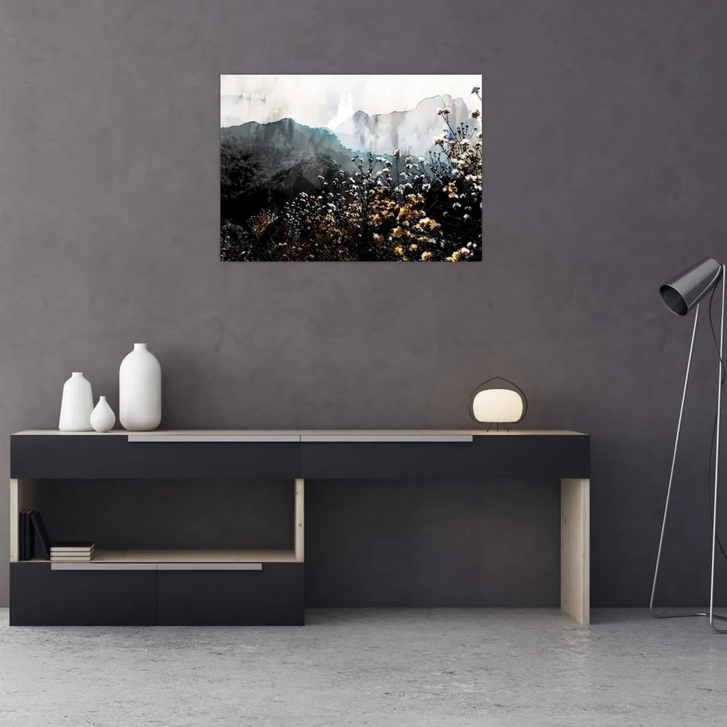 Tablou - Ilustrație de flori sălbatice (70x50 cm)