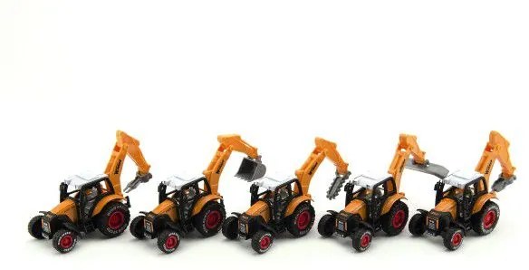 Tractor cu excavator constructie metal/plastic 15cm
