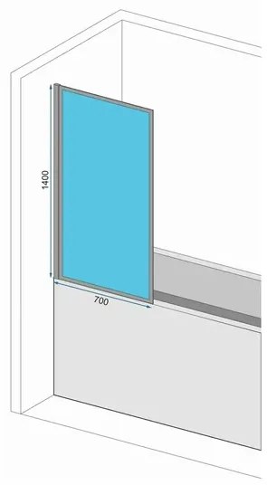 Paravan de cada Rea Lagos negru 70x140 cm