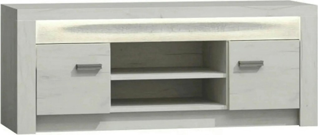 Comoda TV INFINITY I-09, frasin alb, PAL melaminat, cu iluminare LED,