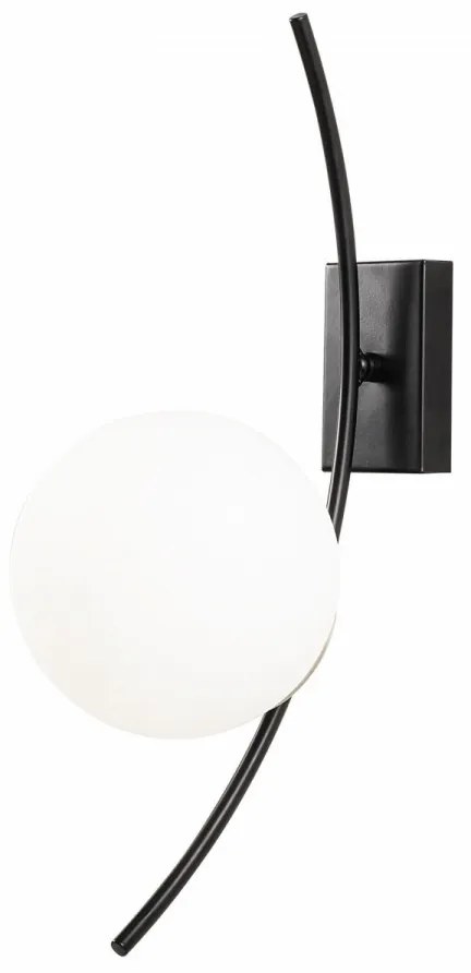 Aplica de Perete Hilal - 3821, Soclu E27, Max. 60W, Culoare Negru / Alb