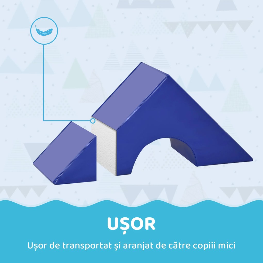 HOMCOM Set de Construcții Moi pentru Copii de 1-3 Ani cu 11 Forme, în PU și EPE, Culori Variate | Aosom Romania