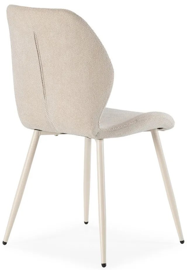 Scaune de dining crem 4 buc. tapițate Ansu – Marckeric
