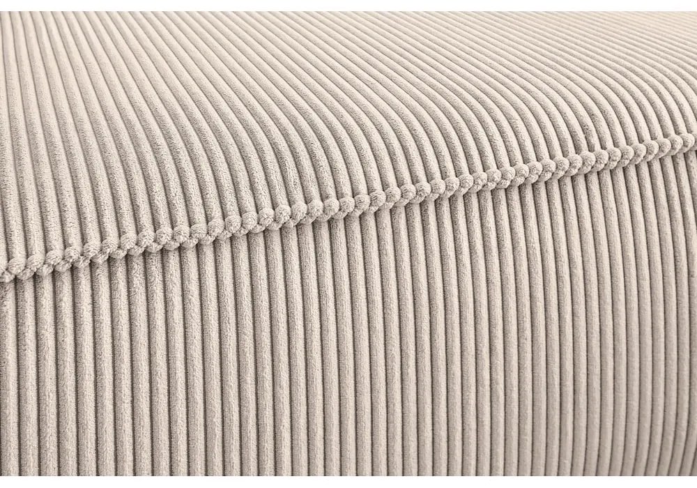 Colțar crem cu tapițerie din catifea reiată (cu colț pe partea dreaptă/în formă de "U") Nihad modular – Bobochic Paris