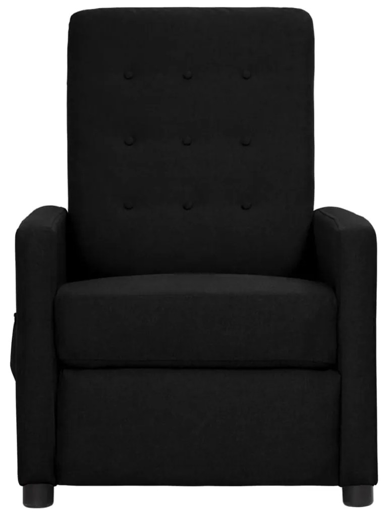 338982 vidaXL Fotoliu rabatabil, negru, material textil