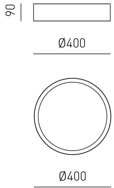 Plafoniera LED AVA 40cm, alb sau negru