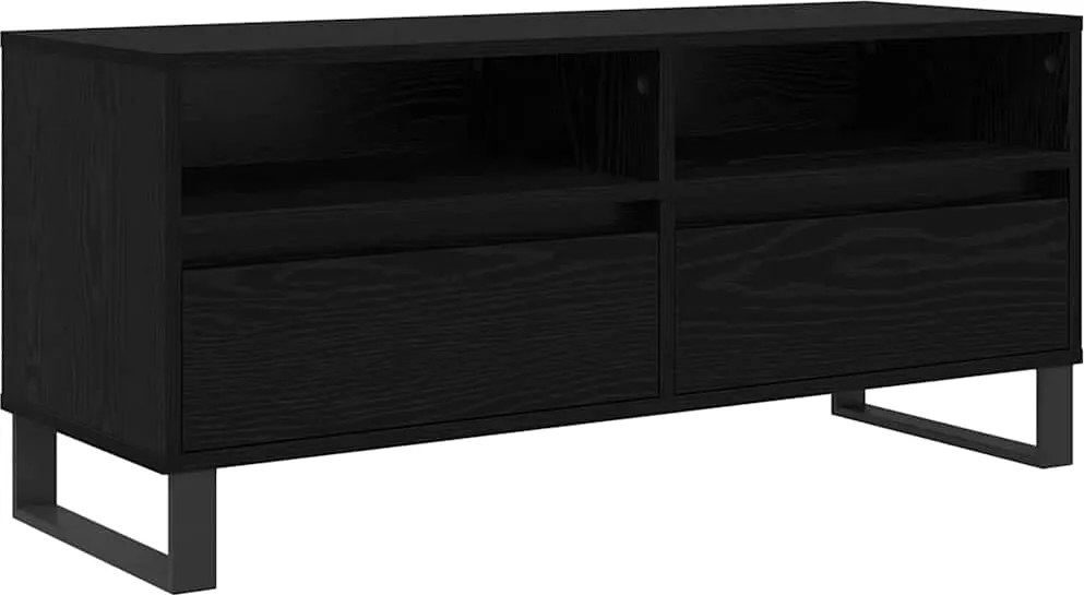 vidaXL Cabinet TV cu sertar Stejar Negru 100 x 34,5 x 44,5 cm