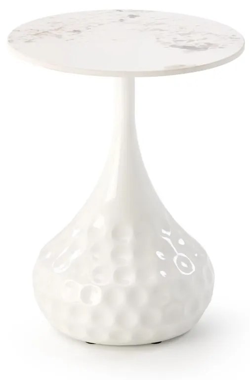 Masa de cafea Verde marmura alba/alb ø40/h52 cm