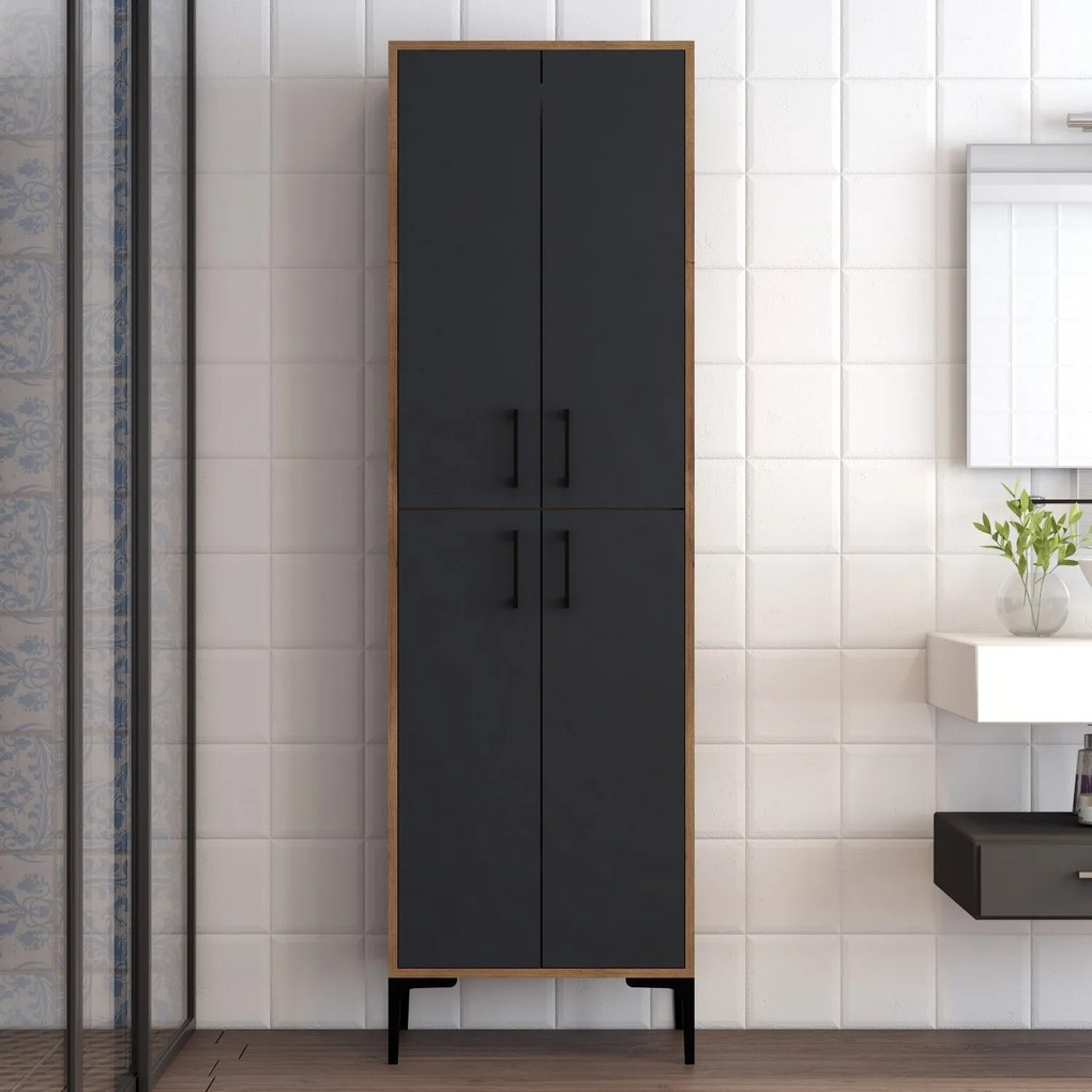 Dulap cu rafturi Berliner (Nuc + Antracit). 1072512