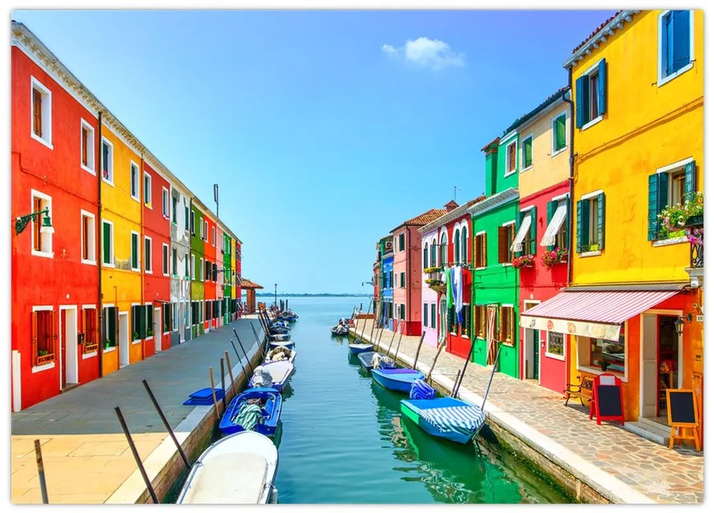 Tablou pe sticlă - Insula Burano, Veneția, Italia (70x50 cm)