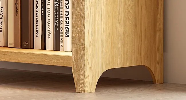 DUA206 - Vitrina LED 75cm, Dulap SMART, rotund pentru birou, Biblioteca Living, Rafturi Dormitor, Dining, Hol - Alb / Negru / Maro