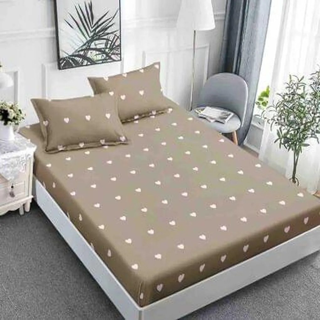 Husă protecție pat cu elastic, bumbac finet, 180 x 200 cm, 3 piese, HPP21