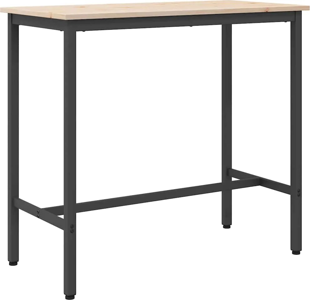 vidaXL masă natural 100 x 50 x 91 cm Lemn ingineresc și oțel