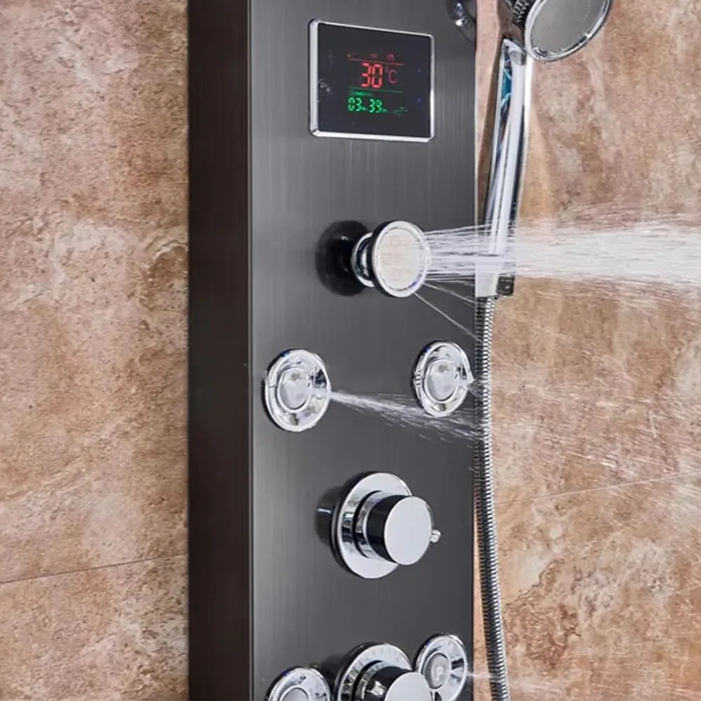 Aquapro hidromasszázs zuhanypanel fekete