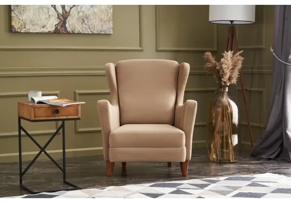 Fotoliu cu aripi NUPI, crem