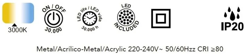Aplica LED de perete/tavan DAKLA 30W alba