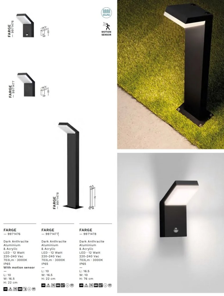 Stalp LED iluminat exterior IP65 FARGE