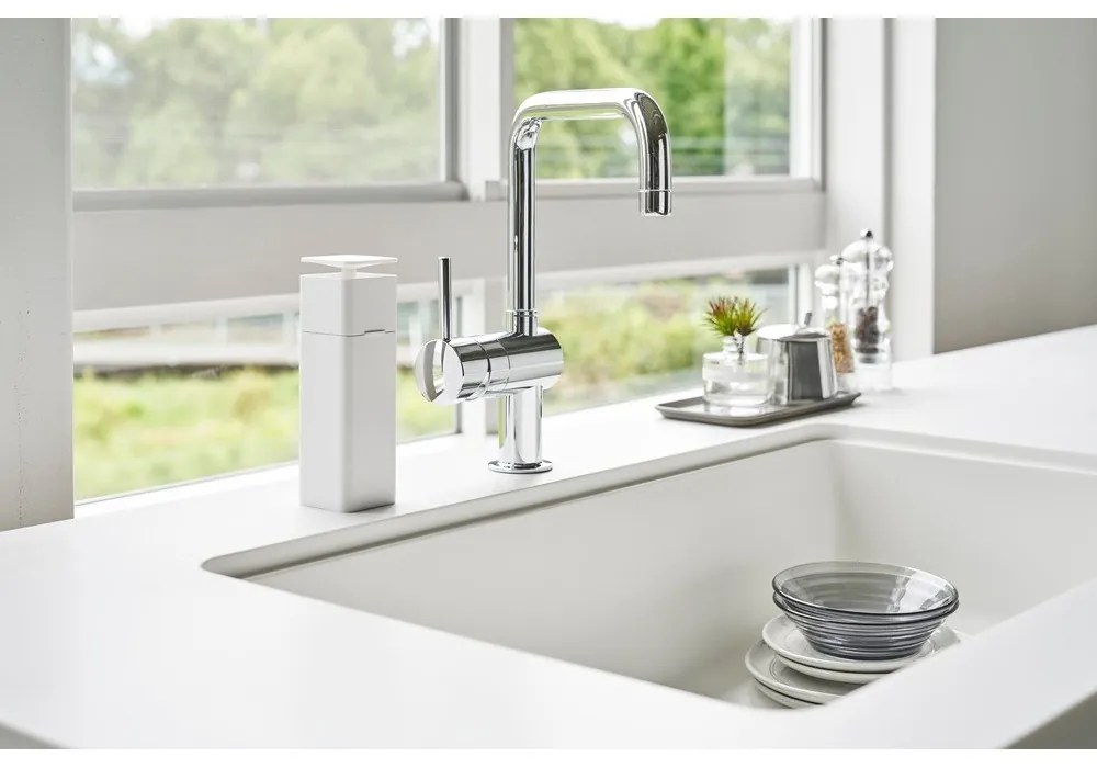 Dozator / dispenser de săpun Yamazaki Tower, 250 ml, alb