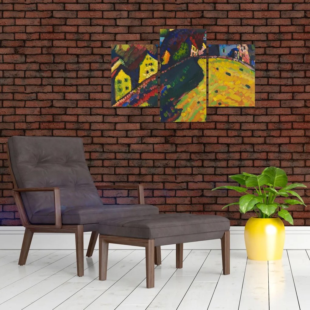 Tablou - Vasily Kandinsky, Houses at Murnau, reproducere (90x60 cm)