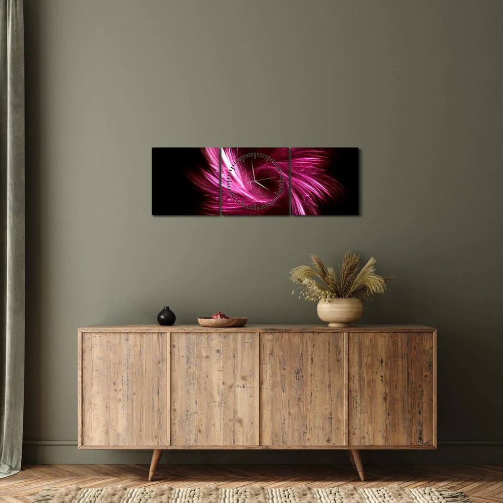 Tablou - abstracția în roz (cu ceas) (90x30 cm)