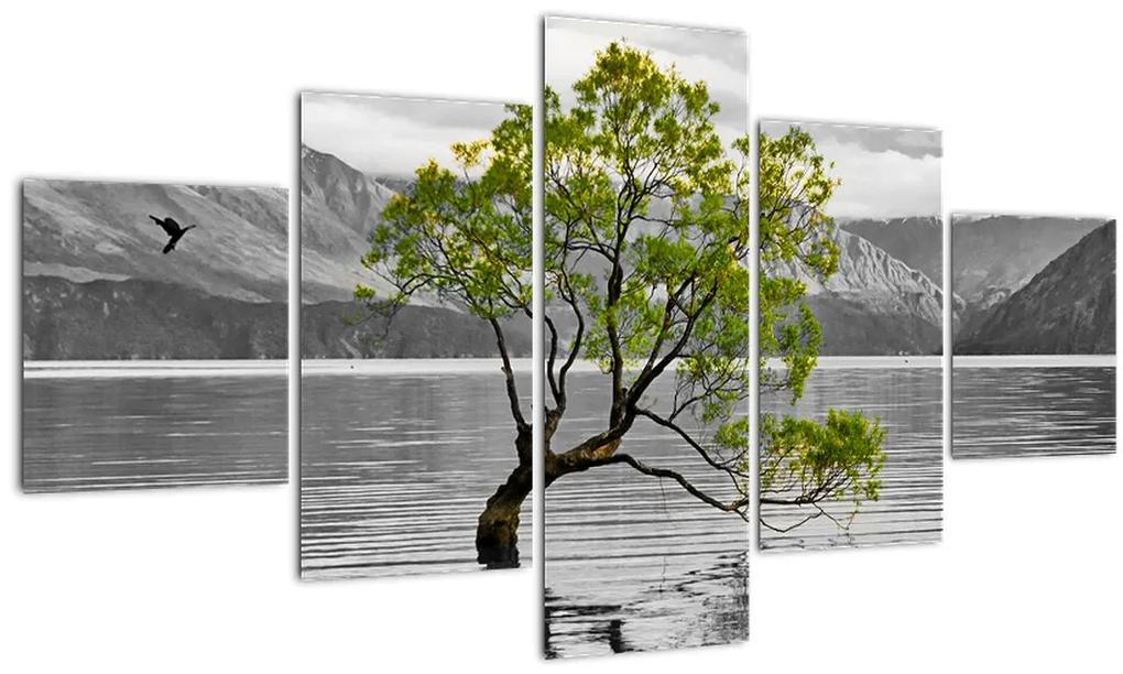 Tablou copacului în mijlocul lacului (125x70 cm), în 40 de alte dimensiuni noi
