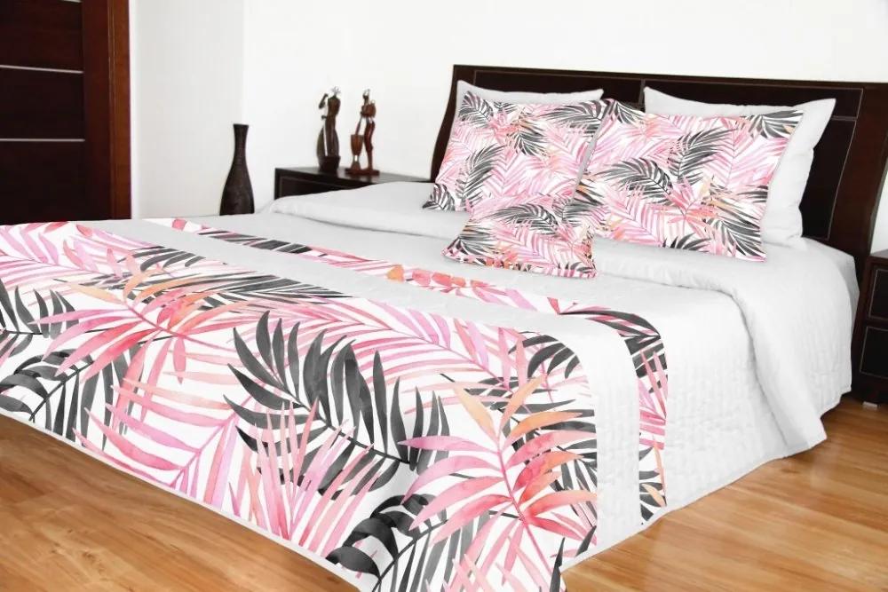 Cuvertură de pat albă cu model 3D roz Lăţime: 240 cm | Lungime: 260 cm