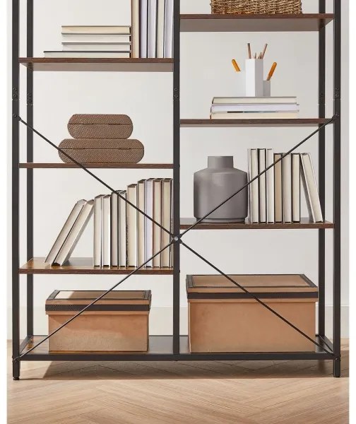 Bibliotecă NAVARO maro/negru