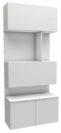 Biblioteca - Royal Bookcase (100 cm) A 502-1 (Culoare biblioteca Royal: Alb Mat + corpuri albe)