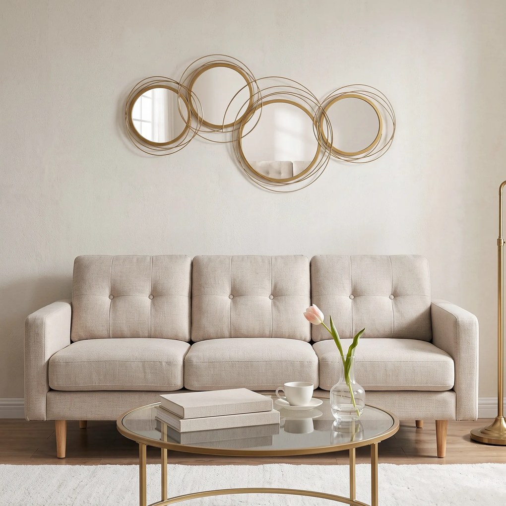 HOMCOM Decoratiune de perete din metal Decor oglinda decorativa moderna Sculpturi de perete | Aosom Romania