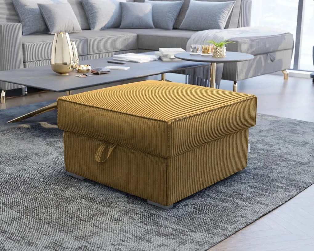 Taburet mustariu SMART COSARO cu spatiu de depozitare 65x65 cm