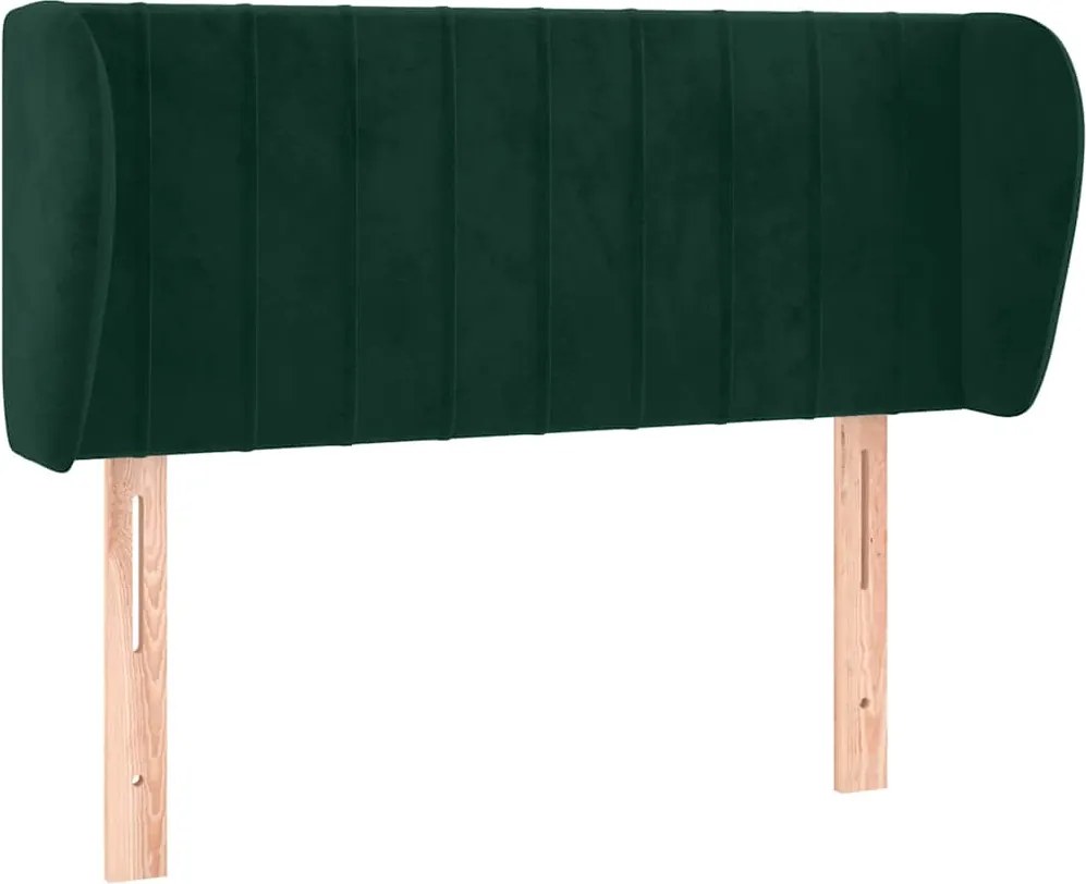 vidaXL Tăblie de pat cu aripioare verde închis 83x23x78/88 cm catifea