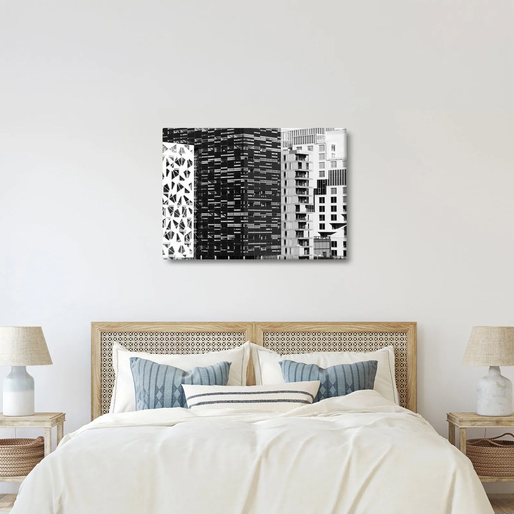 Tablou cu arhitectura alb neagră (70x50 cm)
